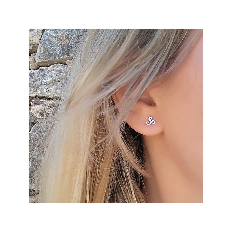 silver triskelion earrings