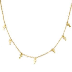 Collar cruces doradas