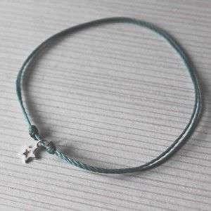 Tobillera Hilo encerado estrella plata 2