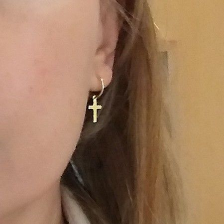Gold Cross Hoop Earrings