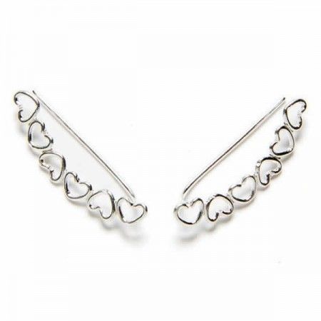 Heart Climbing Earrings