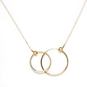 Golden Intertwined Hoops Necklace