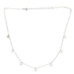 gargantilla de chapitas en plata de ley rodiada de www.puravidapulseras.com