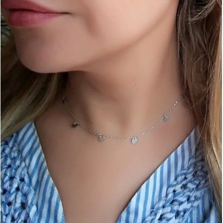 collar de chapas en plata de ley rodiada de www.puravidapulseras.com