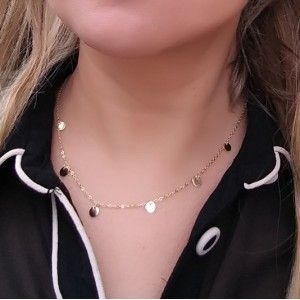 collar chapitas plata de ley con baño de oro 2