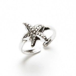 Adjustable Silver Starfish Toe Ring 2