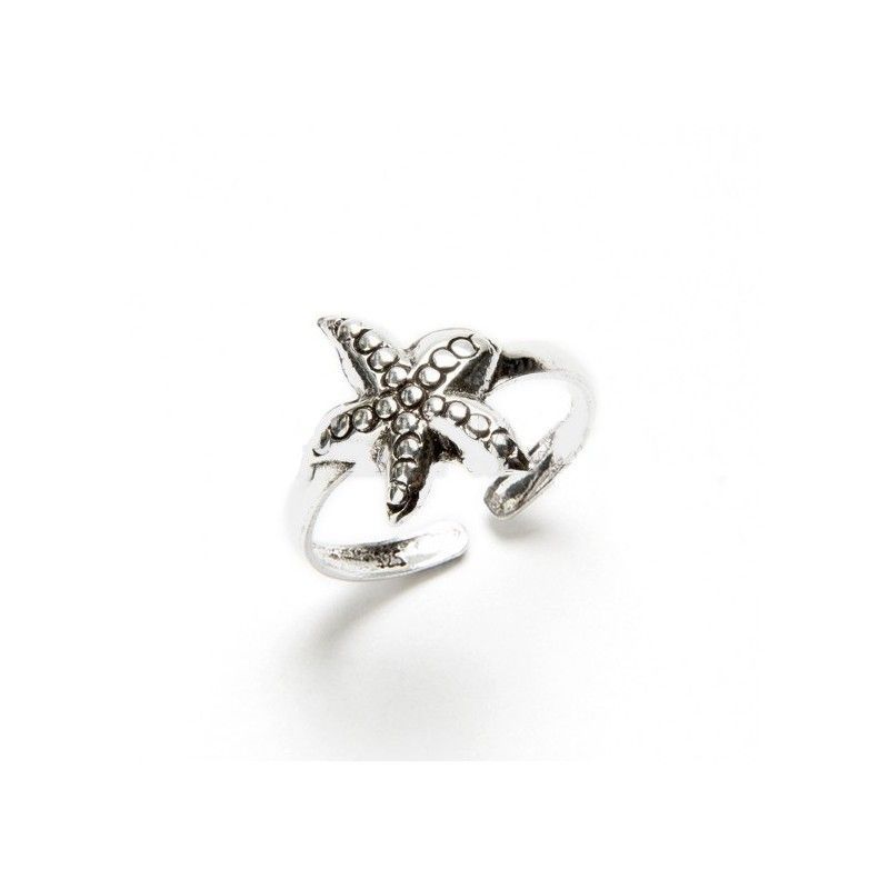 Anillo de Pie Estrella de Mar en Plata de Ley de www.puravidapulseras.com