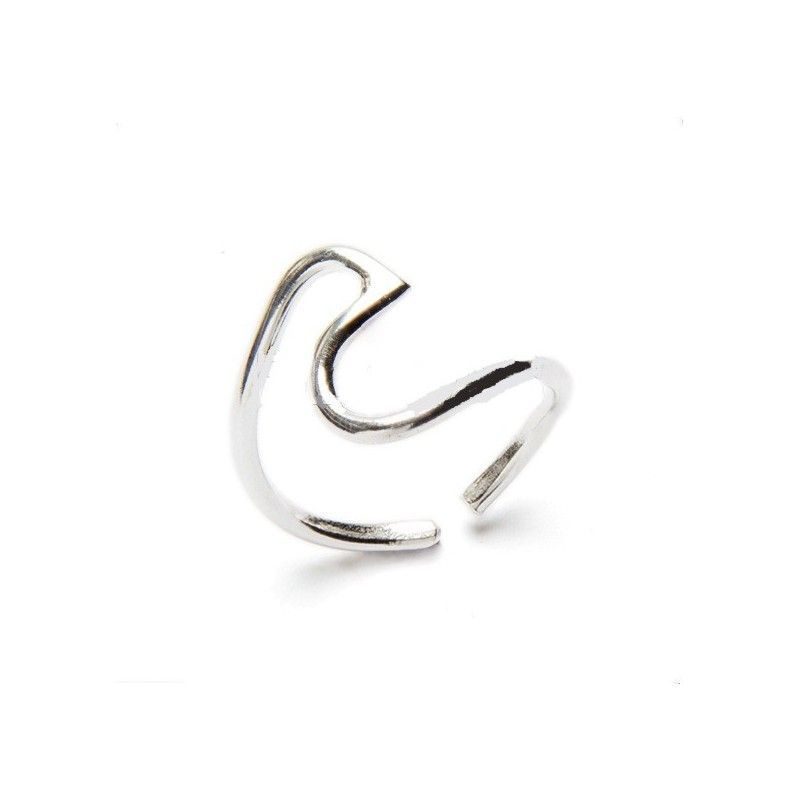 Wave Toe Ring Sterling Silver