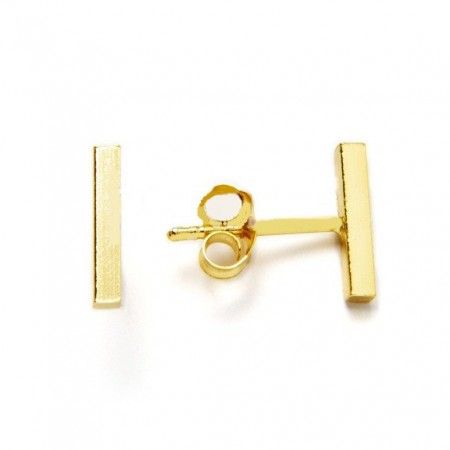 pendientes barra de plata de ley con baño de oro de www.puravidapulseras.com