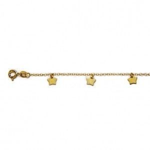 pulsera estrellas de plata con baño de oro de www.puravidapulseras.com