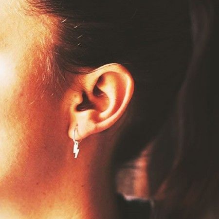 Pendientes de aro con rayo