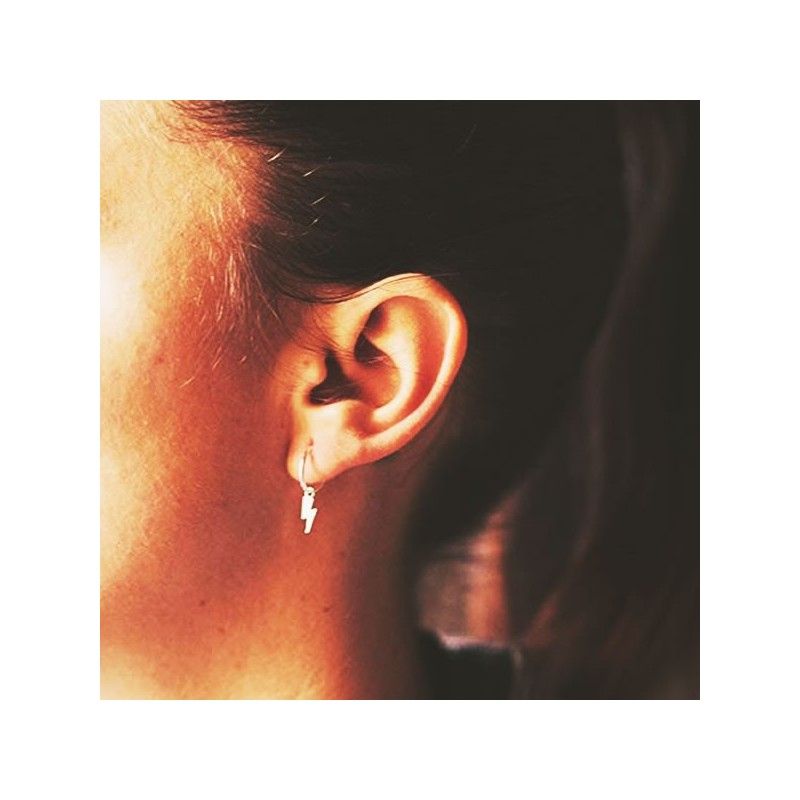 Pendientes de aro con rayo