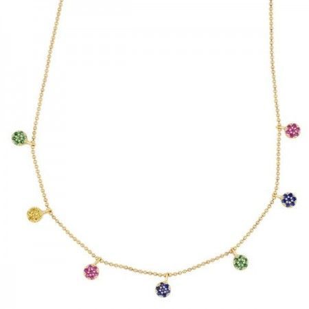 Collar Oro circonitas de colores