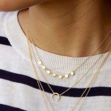 Collar plaquitas redondas oro