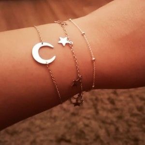 pulsera estrellas de plata con baño de oro de www.puravidapulseras.com 2