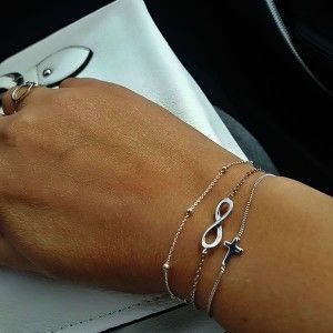 pulsera plata cruz horizontal 2