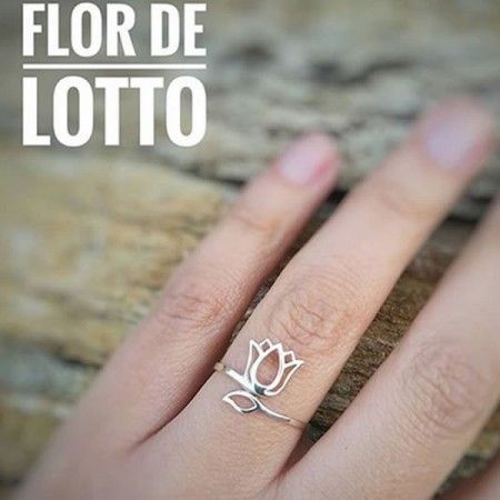 Adjustable Lotus Flower Siver Ring