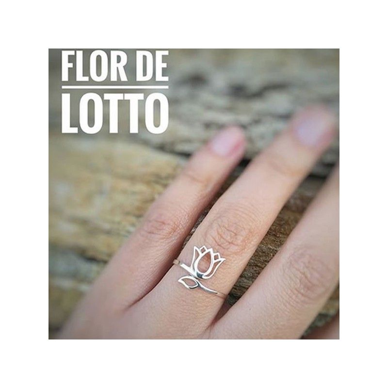 Adjustable Lotus Flower Siver Ring