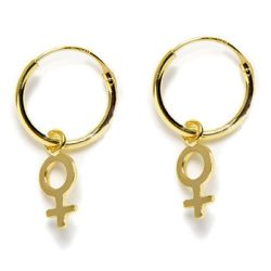 Pendientes Aro Simbolo Mujer Oro